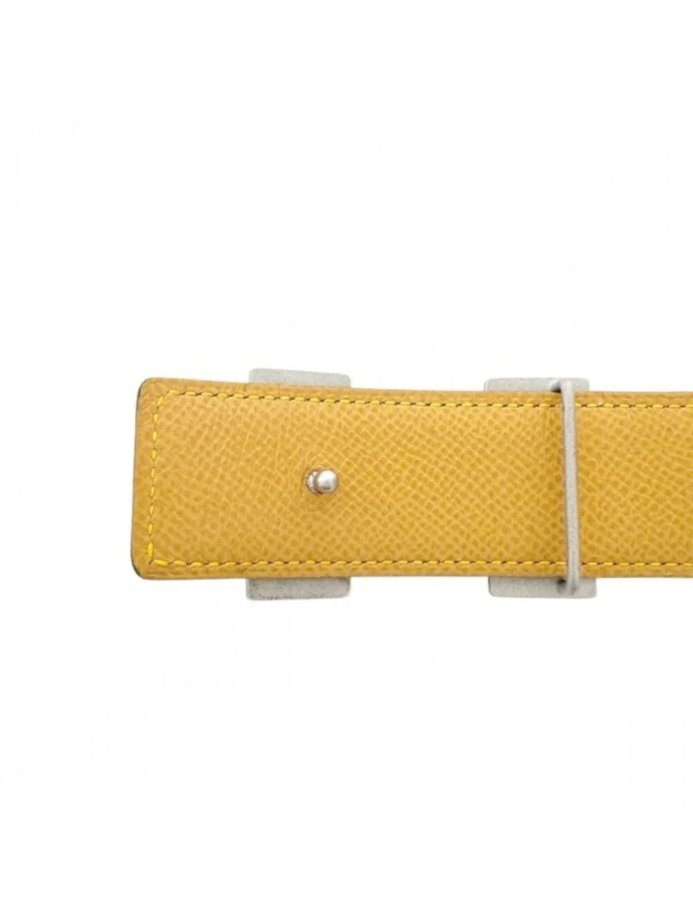 Hermes Belt Constance Reversible Leather Red Yellow Silver